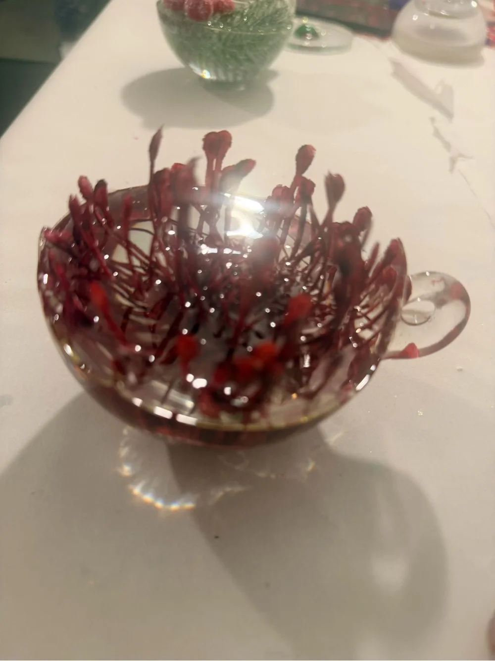 Red Handmade resin  Holiday Ornament - Unbranded